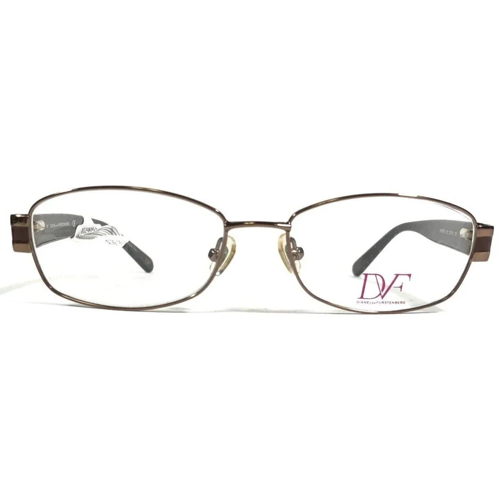 Diane von Furstenberg Eyeglasses Frames DVF8040 201 Brown Round Oval 52-16-135